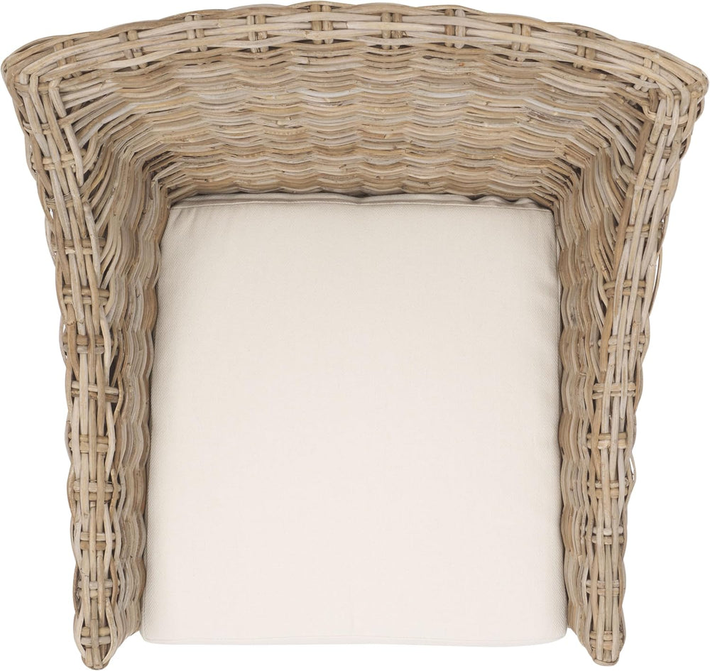 Safavieh Home Collection Ventura Brown and White Washed Arm Chair