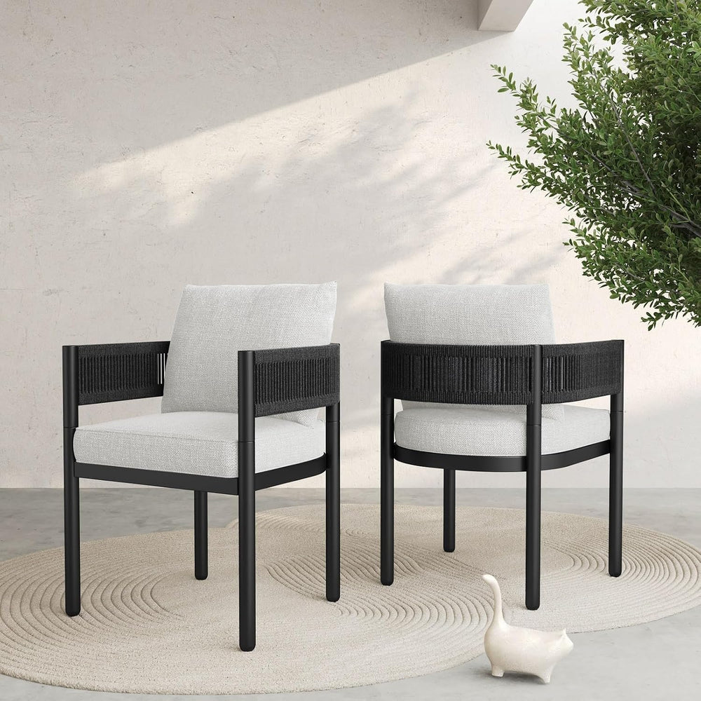 Grand patio Outdoor Dining Chair Set of 2, 2 Pieces Patio Dining Chairs, Meta...
