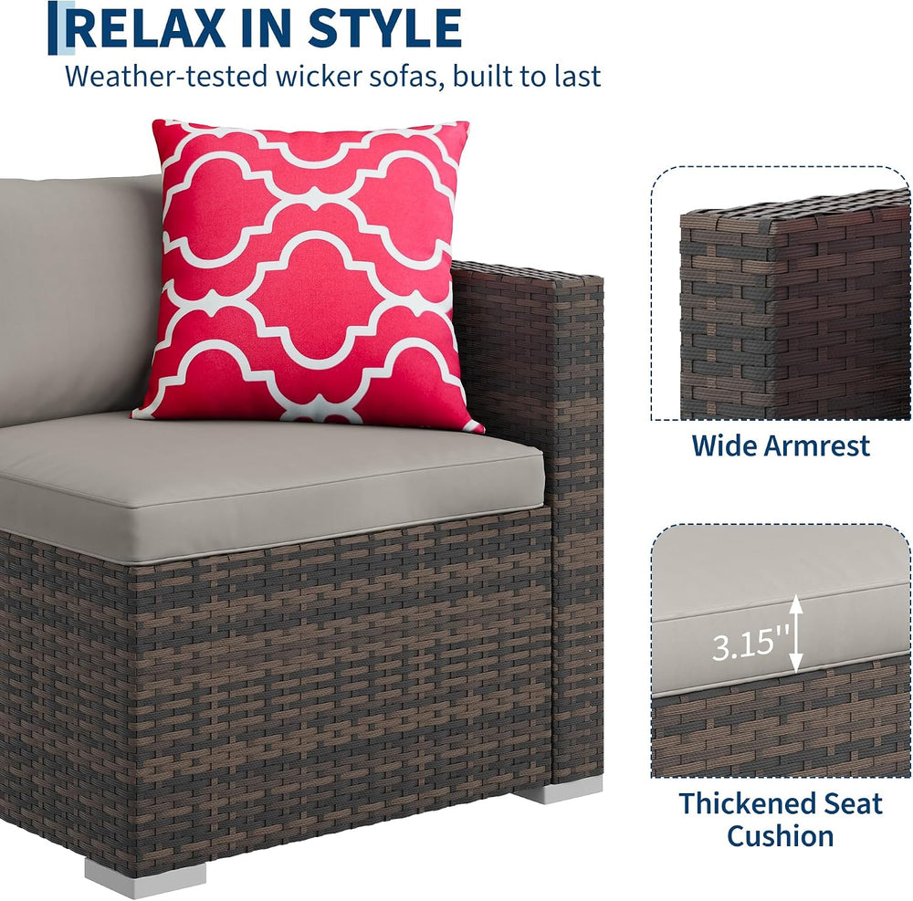 GAOMON 5-Piece All-Weather Patio Furniture Set, Convertible Outdoor Sectional...