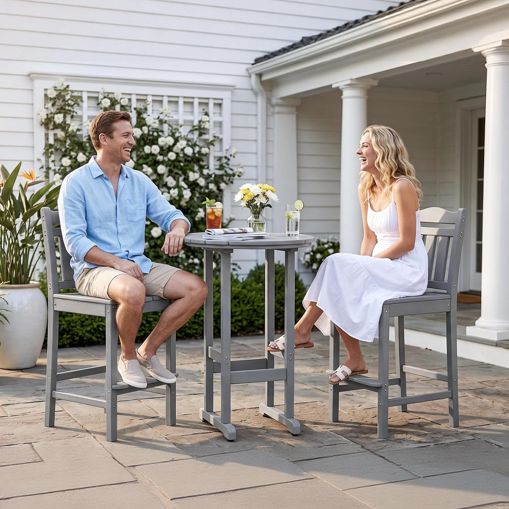 nalone 40" Outdoor Bar Table, All Weather HDPE Bar Height Patio Table Co...