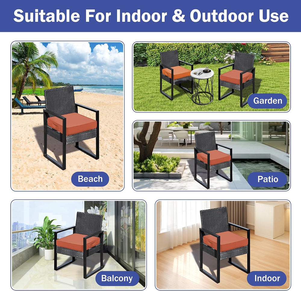 IASEAHK Patio Chair Cushions, 19" x 19" x 3" Outdoor Chair Cus...