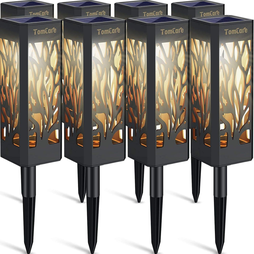 TomCare Solar Lights Outdoor Bright Solar Pathway Lights, 8 Pack