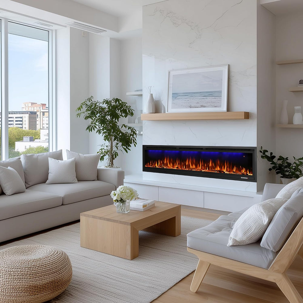 50" WiFi-Enabled Electric Fireplace Insert, APP Smart Control, Wall Moun...