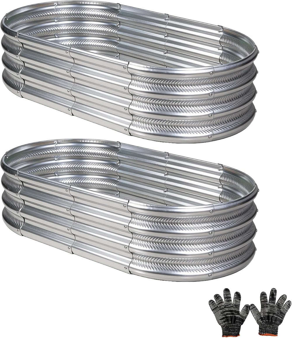 Gartist 2 pcs 4×2×1 ft Raised Garden Bed for Outdoor, Easy Assembly Galvanize...