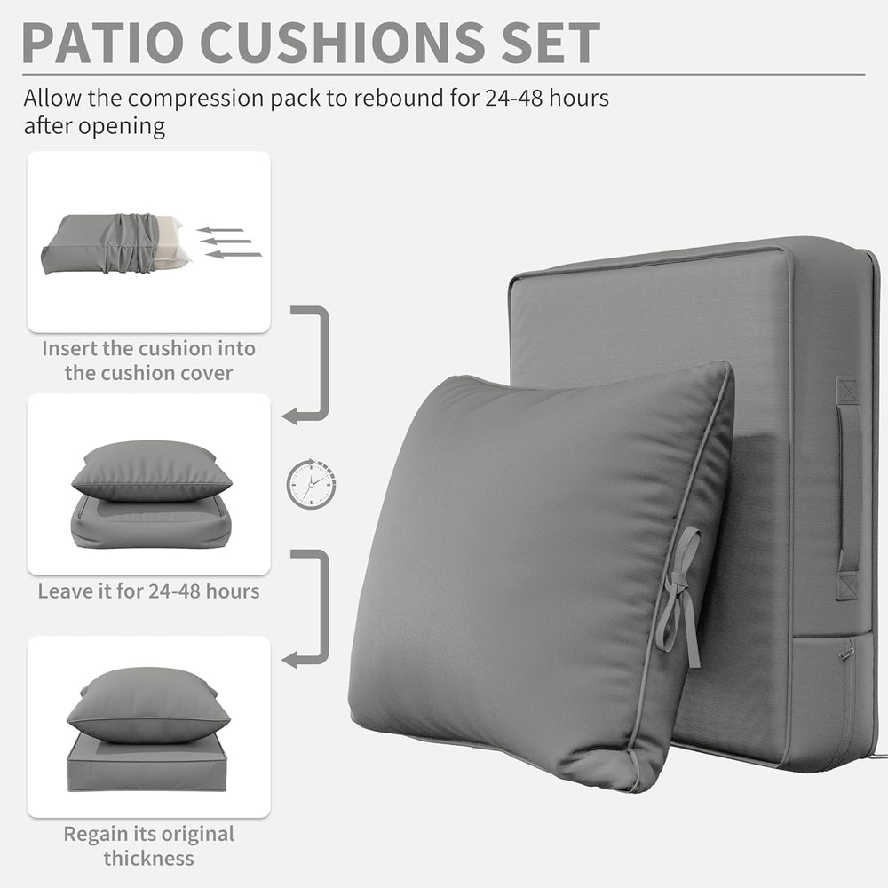 Outdoor Seat Chair Cushion Set of 6,22x22 Inch Waterproof Cushions