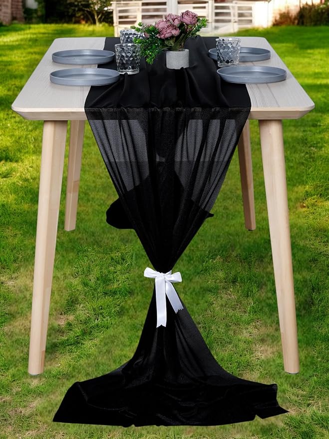 MDS Halloween Chiffon Table Runner - 10 Pack, 29 x 170 Inches, 14ft Each - Sh...