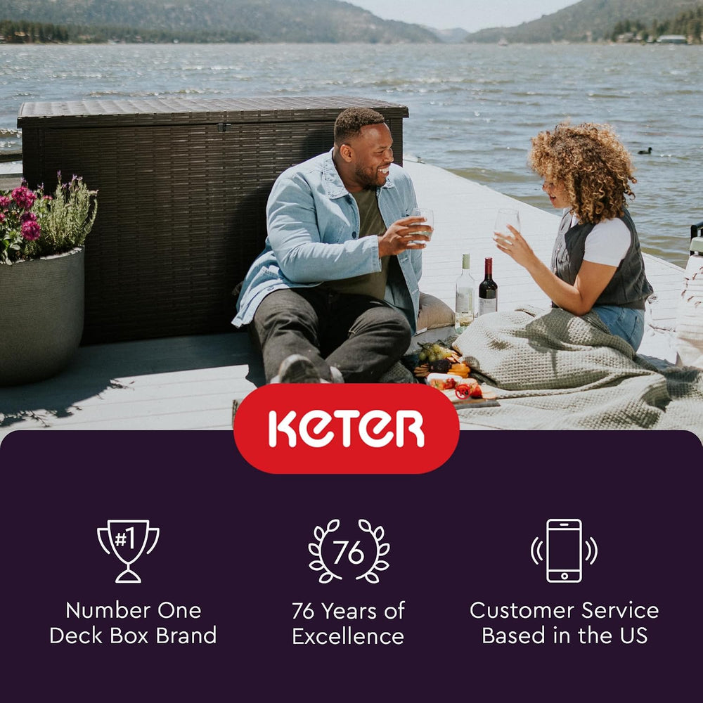 Keter Java 230 Gal Outdoor Storage Box for Patio and Pool Accessories