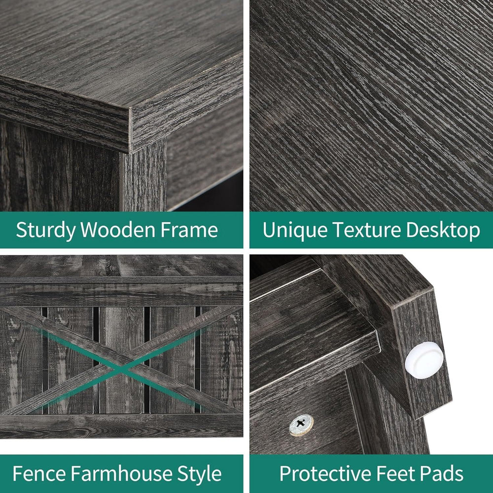 YITAHOME Coffee Tables Farmhouse Coffee Table with Storage Rustic Wood Cockta...