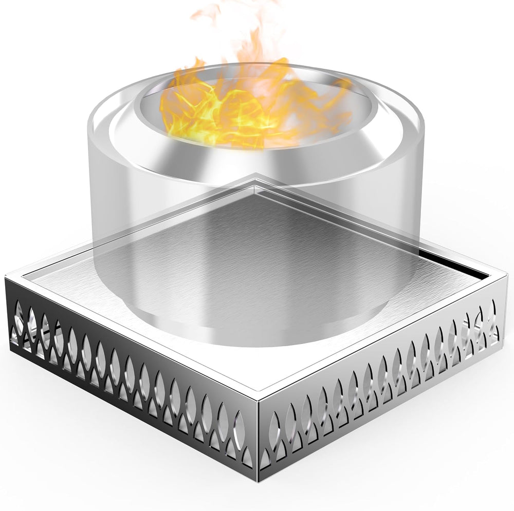 Stainless Steel Fire Pit Base for Surface Protection, X22 (23.6 Inch) Metal F...