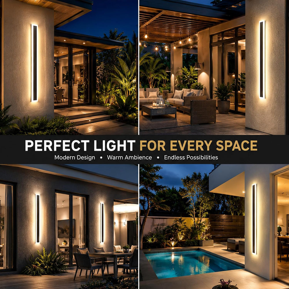 2Pack 31.5inch Long Outdoor LED Wall Light Waterproof IP65 Warm White