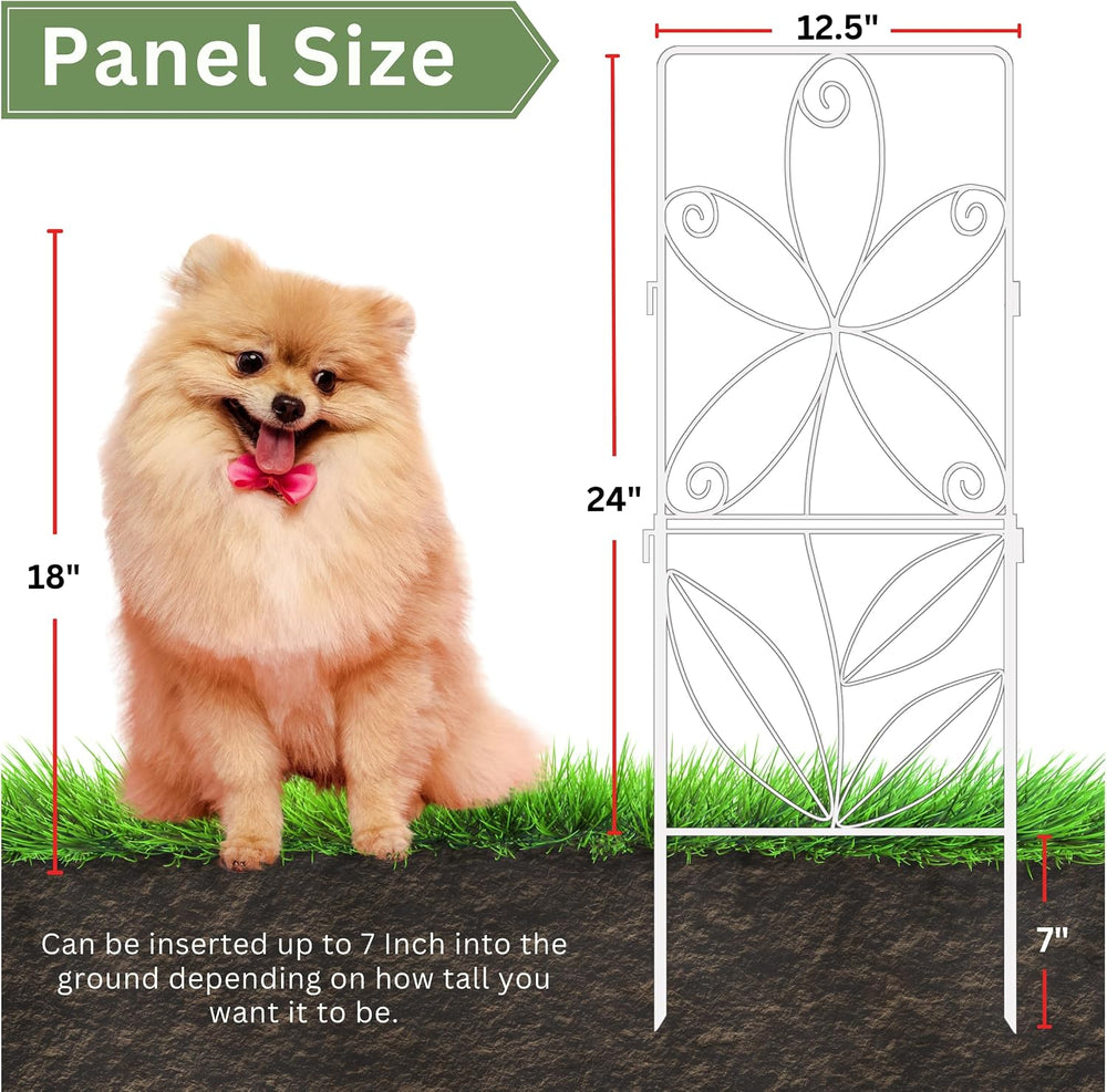 ShopLaLa Garden Fence (10 Panels) 12.5inx31in White Metal Wire Fences