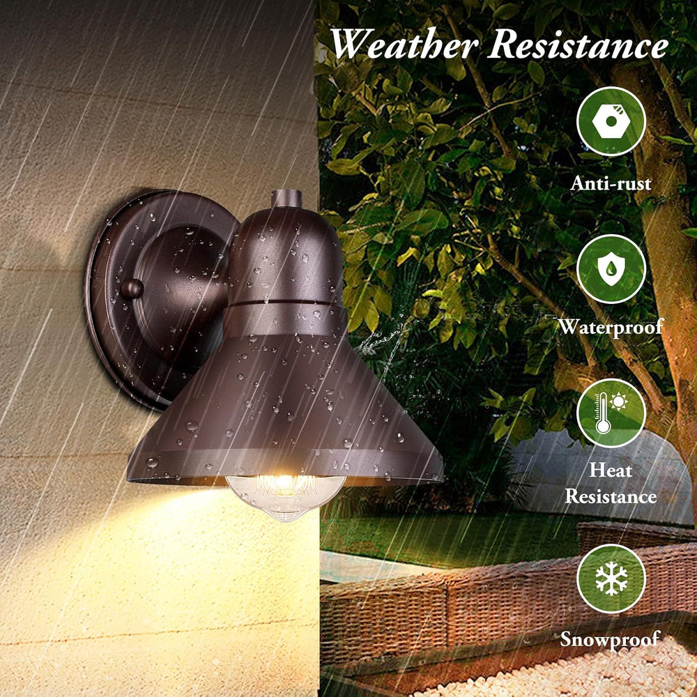 Brightever Outdoor Barn Wall Light Fixtures, 2-Pack Brown Exterior Wall Lante...
