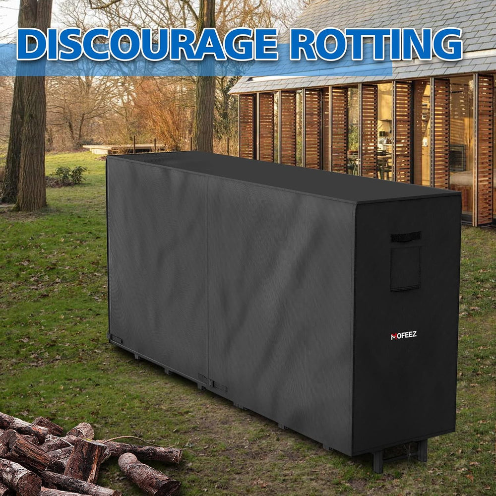 MOFEEZ 8ft Firewood Log Rack Cover Outdoor, Waterproof Weather Resistant Soli...