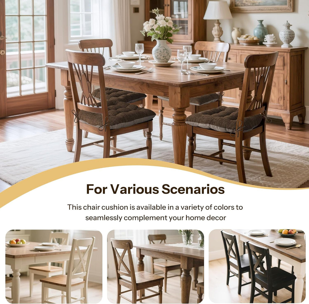 Chair Cushions for Dining Chairs Set of 4, 18"x18"x3", Coffee