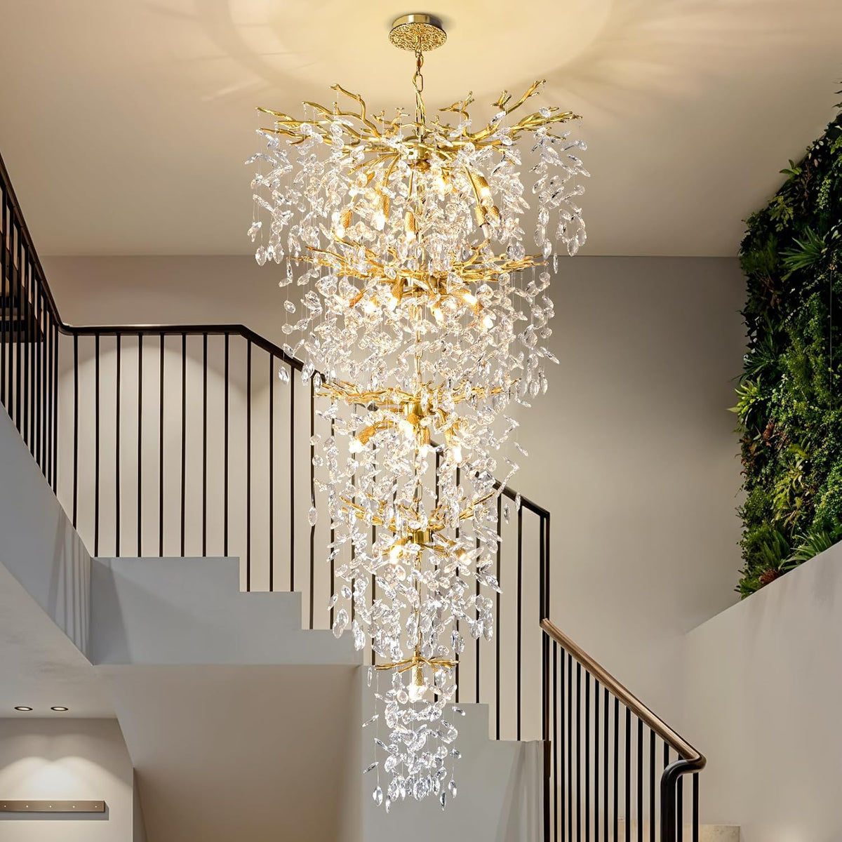 118'' long chandelier for high ceiling, 28-light luxury, main product view