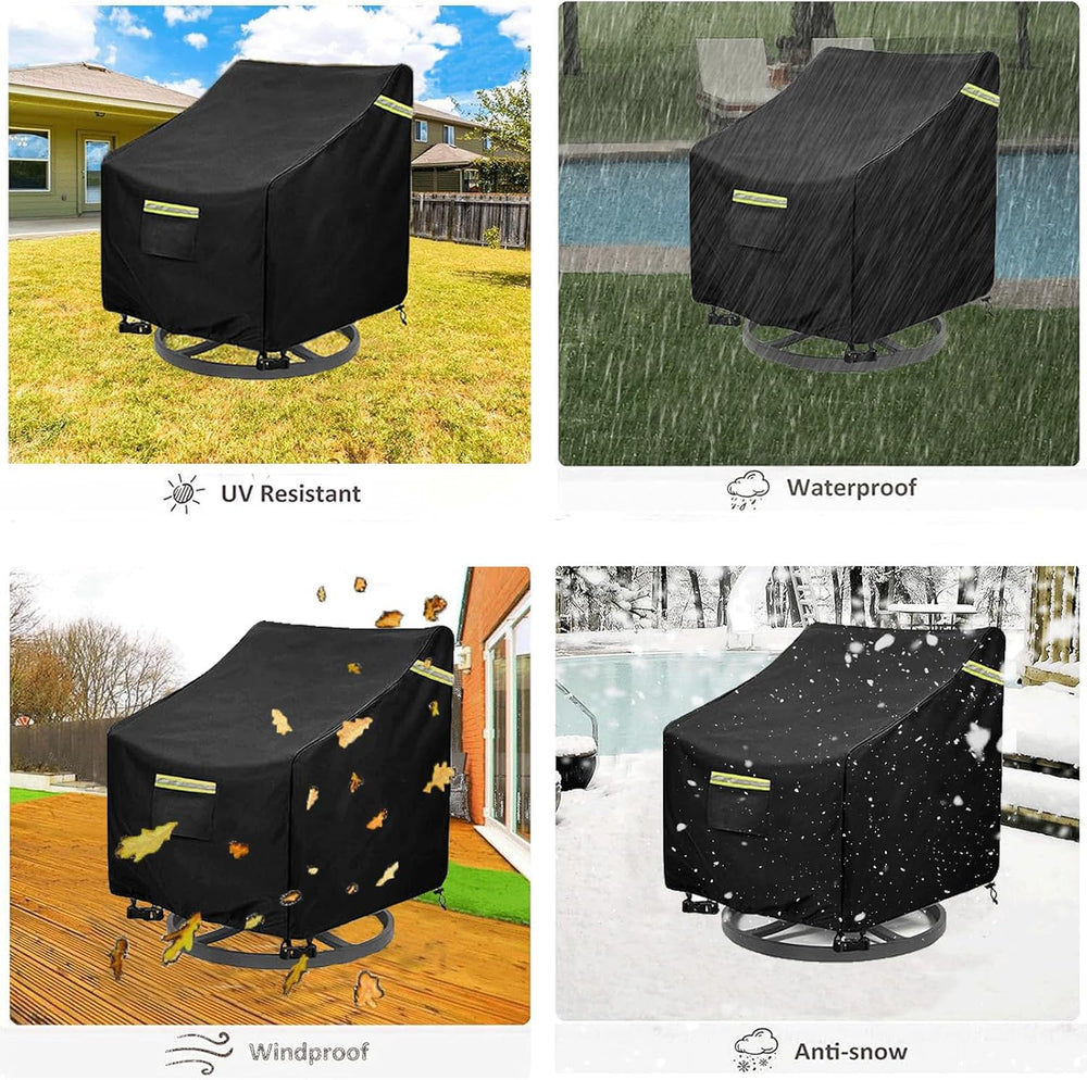 Outdoor Swivel Chair Cover 2 Pack,(32Wx35Dx36H inches )100% Waterproof Heavy ...