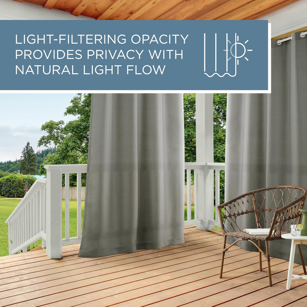 TOWN & COUNTRY BASICS Cabana Solid Heavyweight Indoor Outdoor Curtains, L...