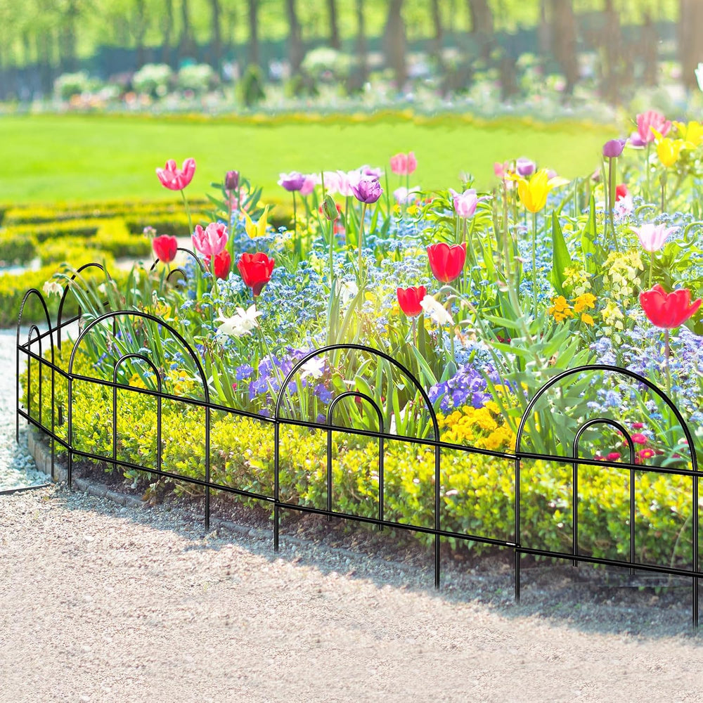 Decorative Black Garden Fencing 18inX50ft Metal Wire Edging Border Fence