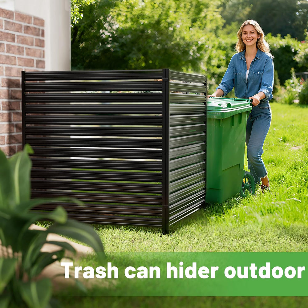 No-Dig Metal Privacy Fence Screen, 42" H × 38" W Air Conditioner Fence
