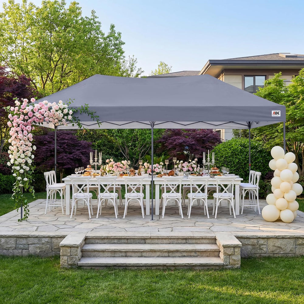 ABCCANOPY 10x20 Pop Up Canopy, Heavy Duty Weather Protection, Light Gray