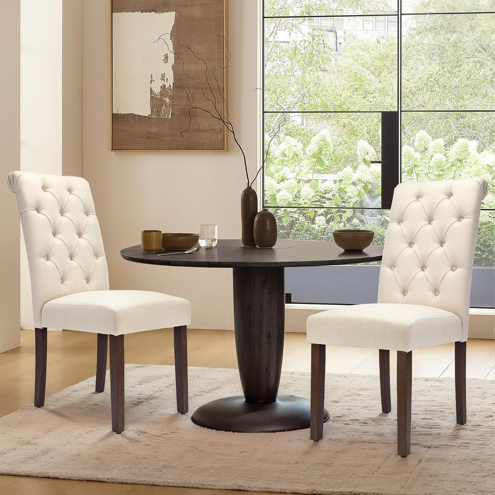 COLAMY Tufted Dining Chairs Set of 4, Accent Parsons Diner Chair Upholstered ...