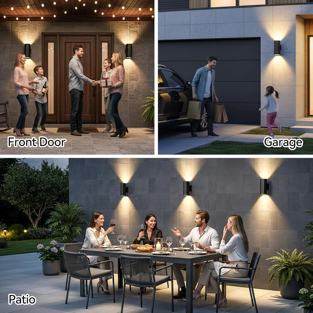 Outdoor Light Fixture, Up and Down Lights Outdoor Wall Light, 2 Packs, Waterp...