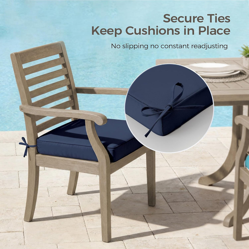 UNIKOME Outdoor Chair Cushions Set of 4, Water Resistant Patio Seat Cushions ...