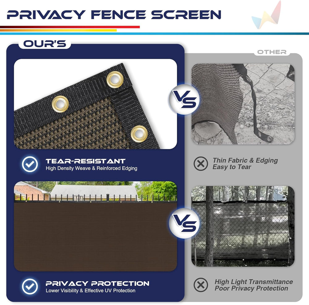 Windscreen4less Privacy Fence Screen 8' x 50' Heavy Duty Windscreen F...