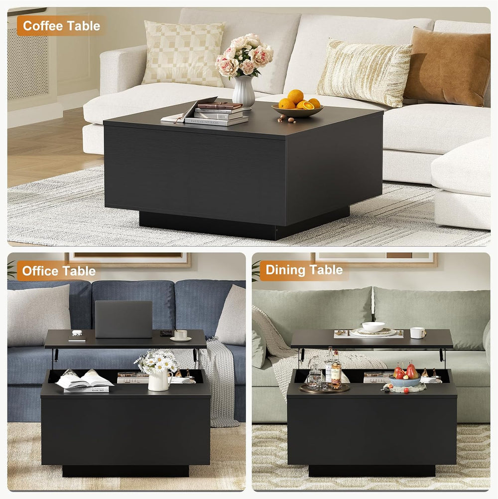 FABATO 31.5'' Lift Top Coffee Table Wood Center Table with Storage, B...