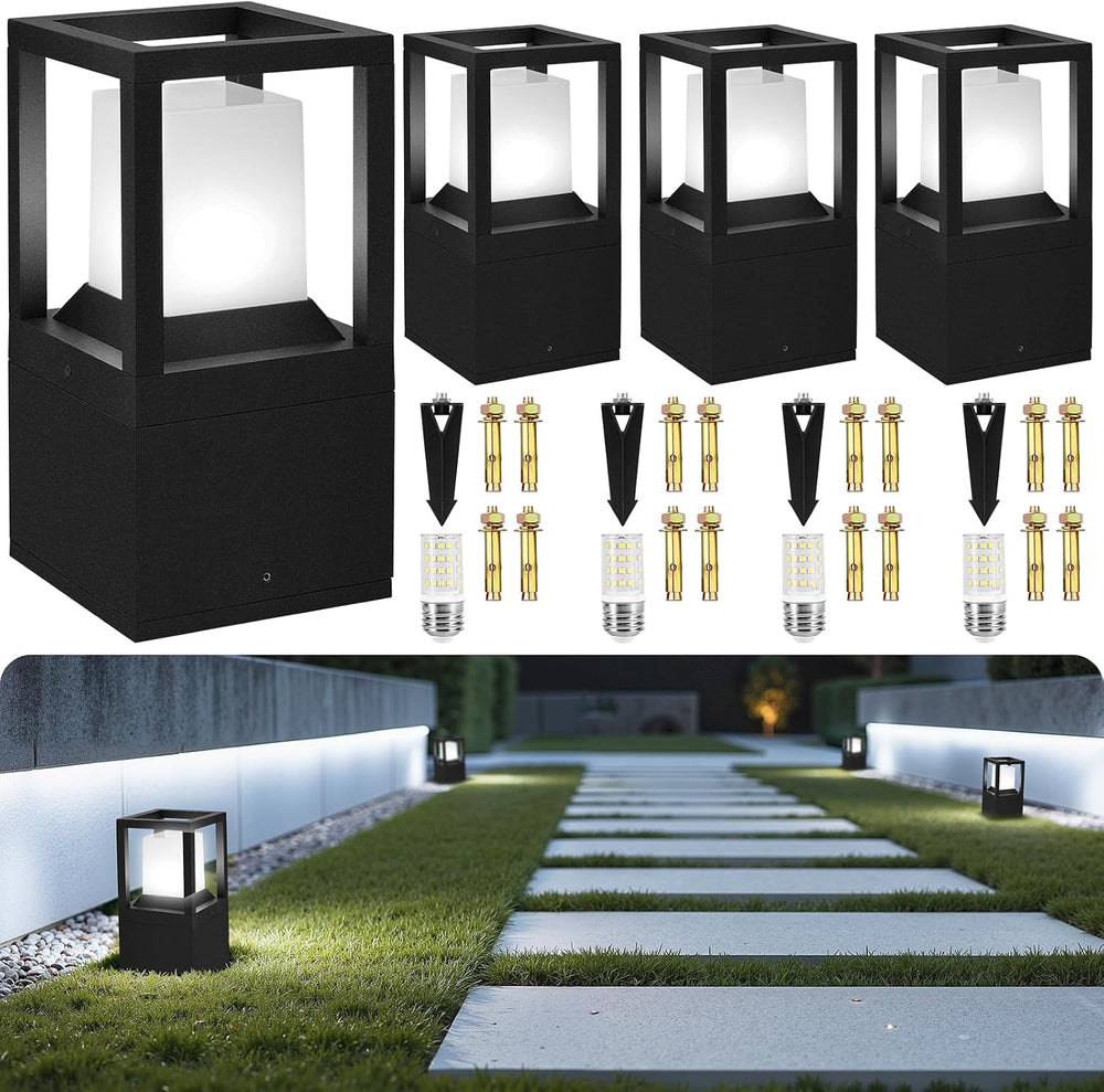 Gardencoin Landscape Bollard Lights Outdoor, Modern LED Column Light Super Br...