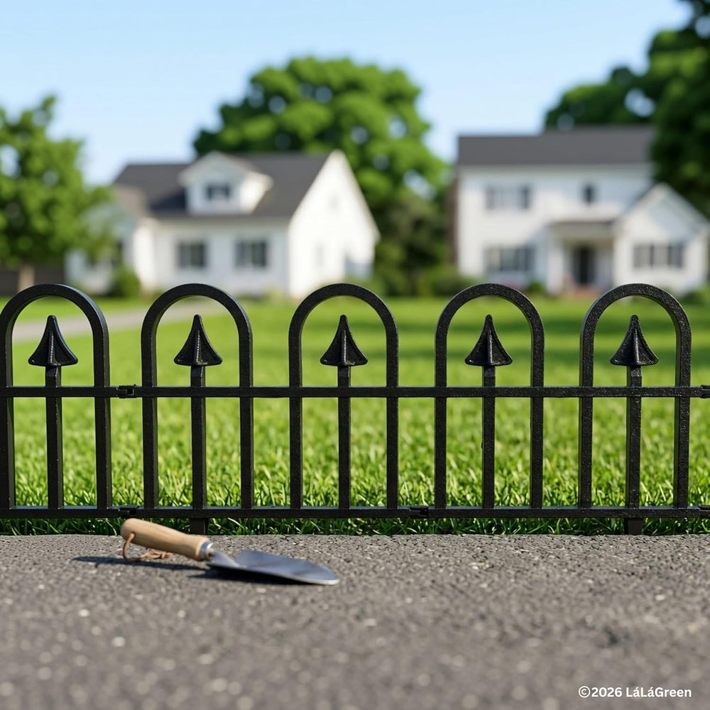 LaLaGreen Garden Edging Border (24in, 10 Pack) Small Flower Fence Panels
