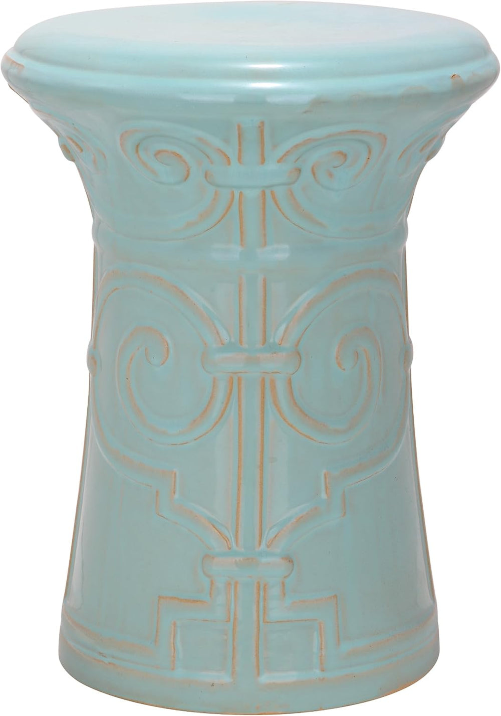 Safavieh Imperial Ceramic Decorative Garden Stool, Light Aqua