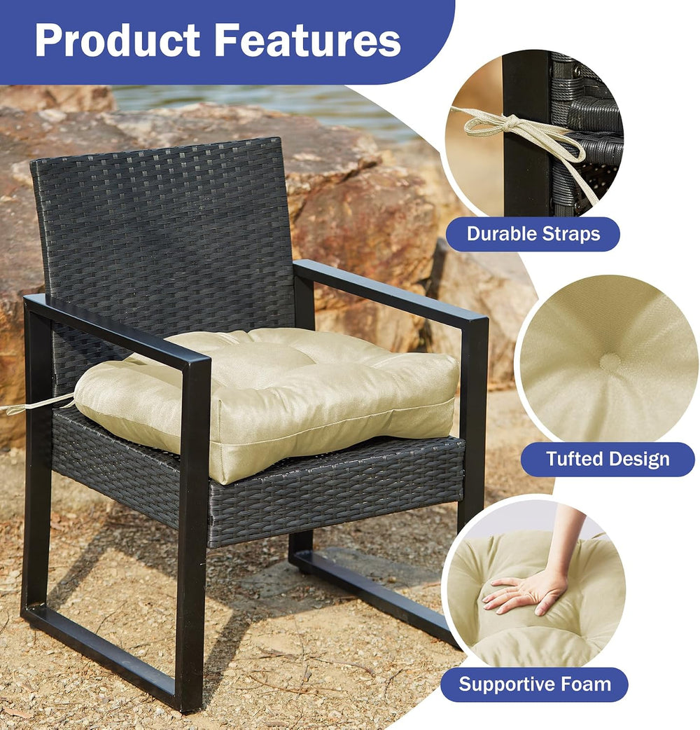 IPYNBAP Outdoor Chair Cushions Set of 4, Patio Chair Cushions with Ties, 19x1...