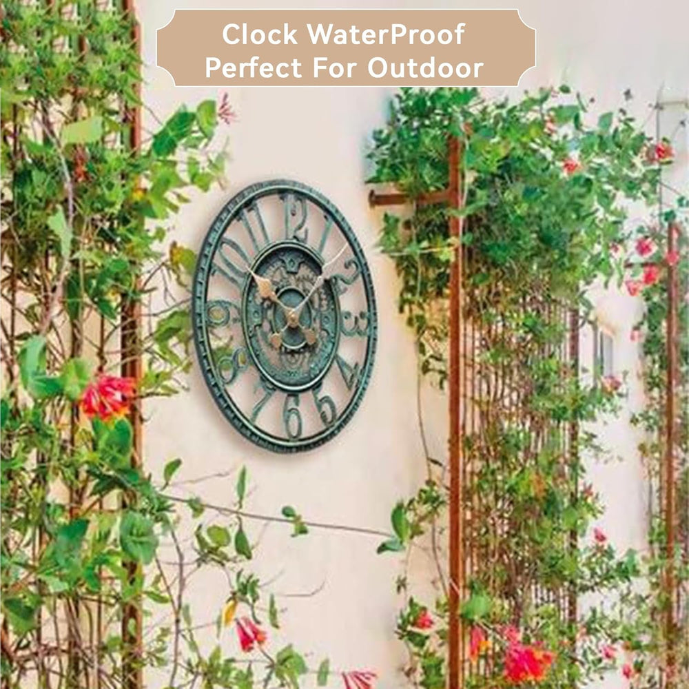 Lily's Home Hanging Wall Clock, Steampunk Gear and Cog Design with a Pewt...
