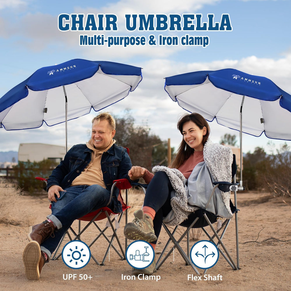 AMMSUN Chair Umbrella with Universal Clamp Adjustable 47 inches and 360° Swiv...