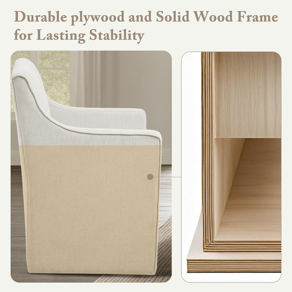 Madison Park Dining Chair with Hidden Casters, 20" Thick Seat Foam Cushi...