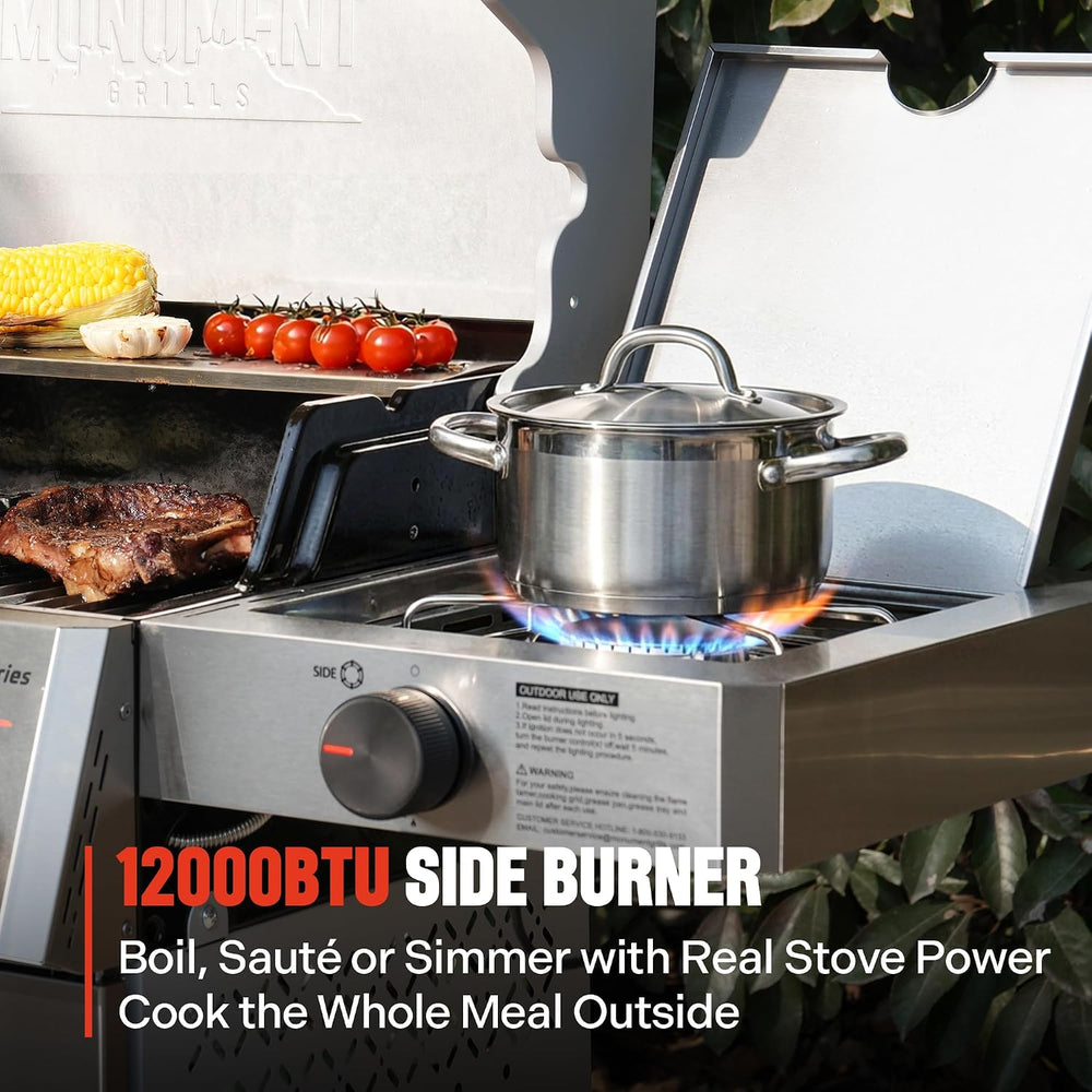 Monument Grills 4+1 Burner Stainless Steel 525 sq.in Propane Gas Grill, 49,00...