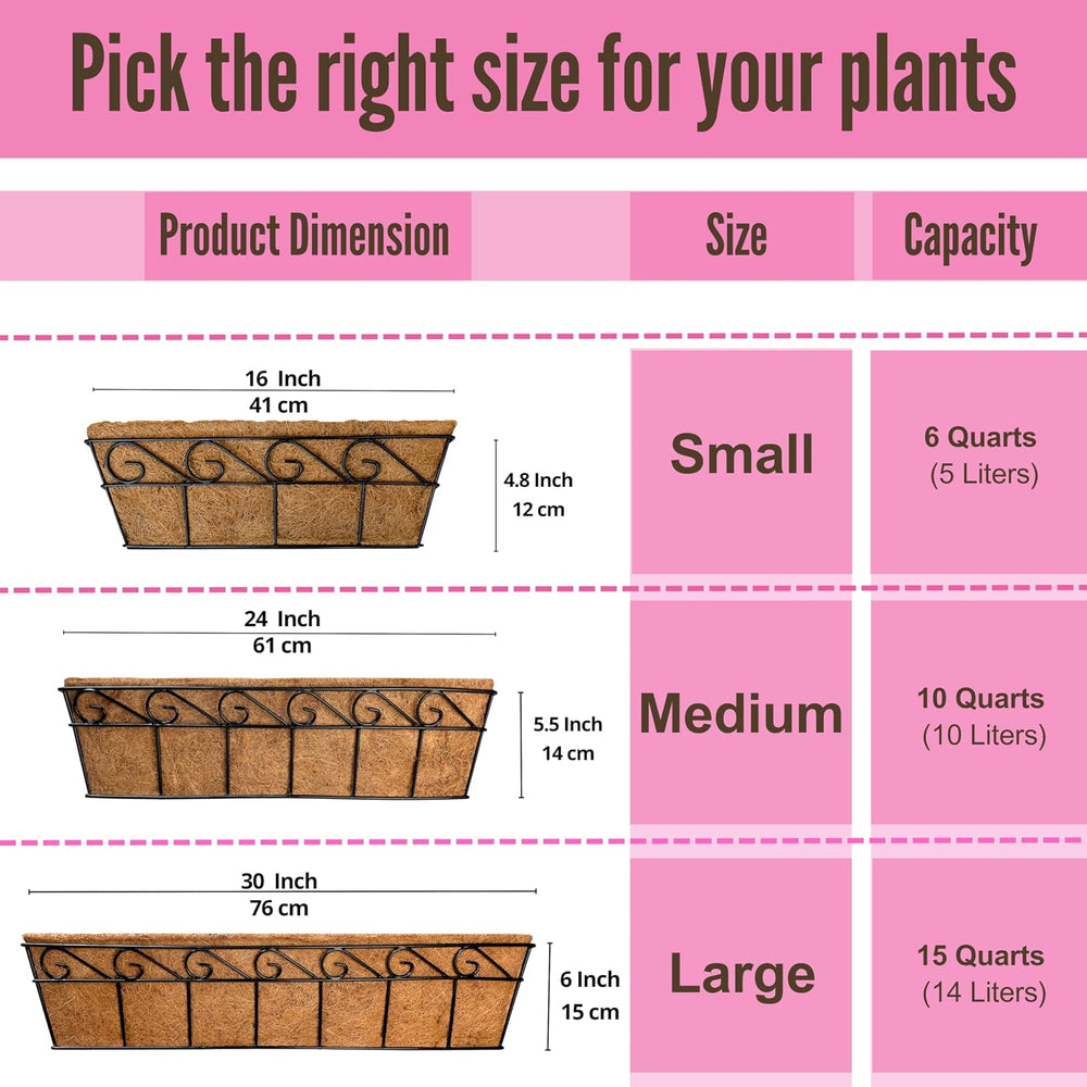 LaLaGreen Wall Planters for Outdoor Plants (2 Pack, 16 Inch) Window Flower Bo...