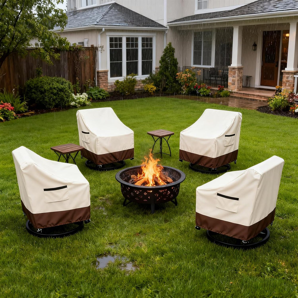 Waterproof 4 Pack Outdoor Swivel Chair Cover for Patio Chair Size Up to 33&qu...