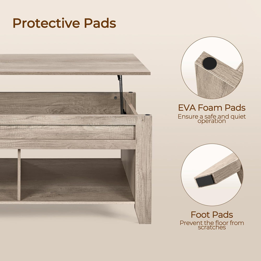 Yaheetech Lift Top Coffee Table with Hidden Storage Compartment Gray 47.5in