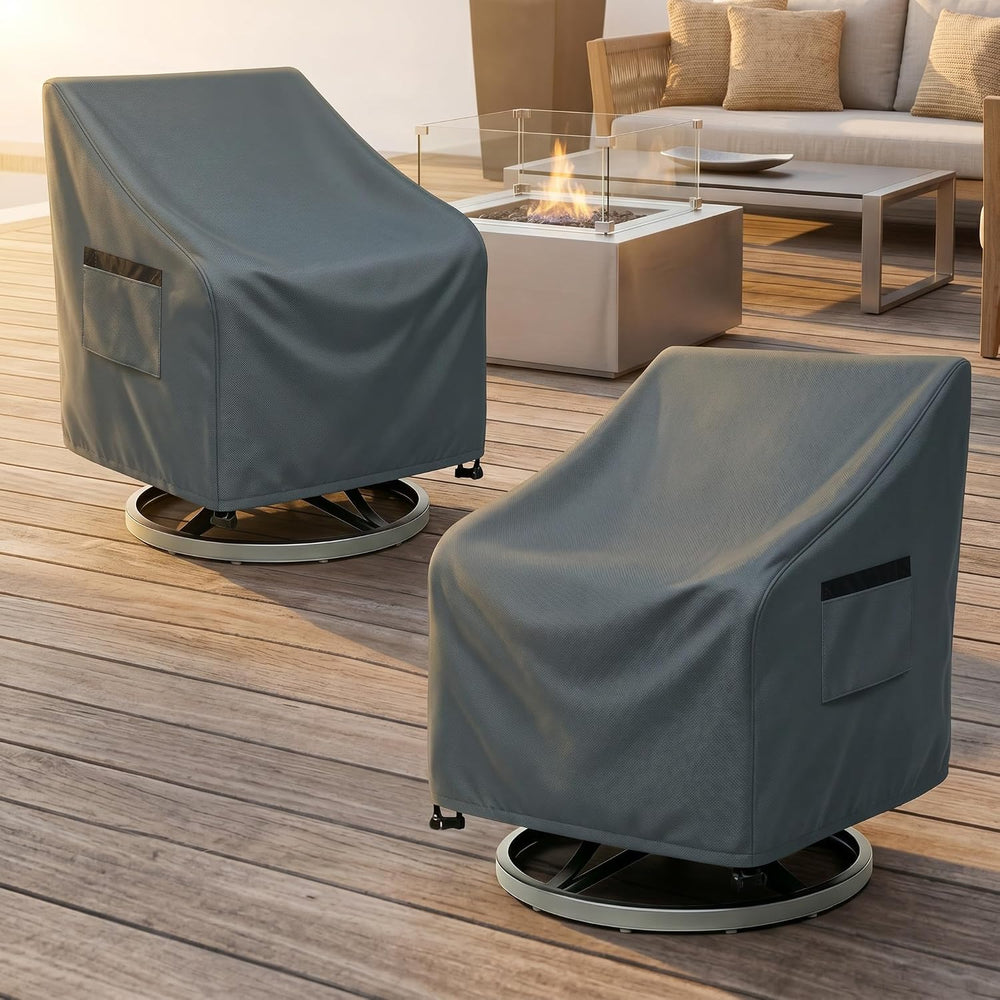 Outdoor Swivel Chair Cover 2 Pack, Fits to 30" L X 34" W X 38.5&quo...
