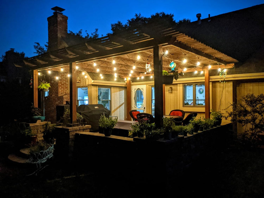 Brightech Ambience Pro LED Outdoor String Lights - Commercial Grade Waterproo...