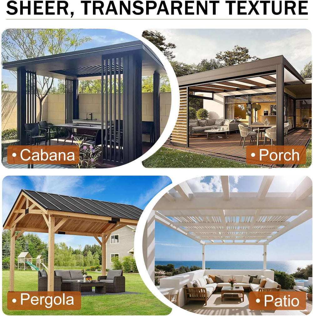 HDCAXKJ Outdoor Curtains for Patio Cream Sheer Curtains 84 Inches Long 2 Pane...