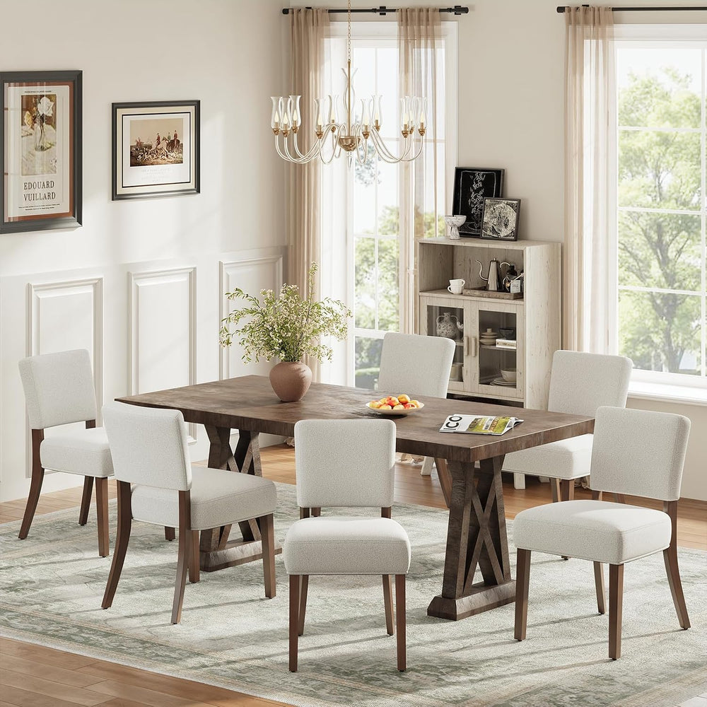 COLAMY Upholstered Dining Chairs Set of 6, Modern Kitchen Chairs with Back, F...