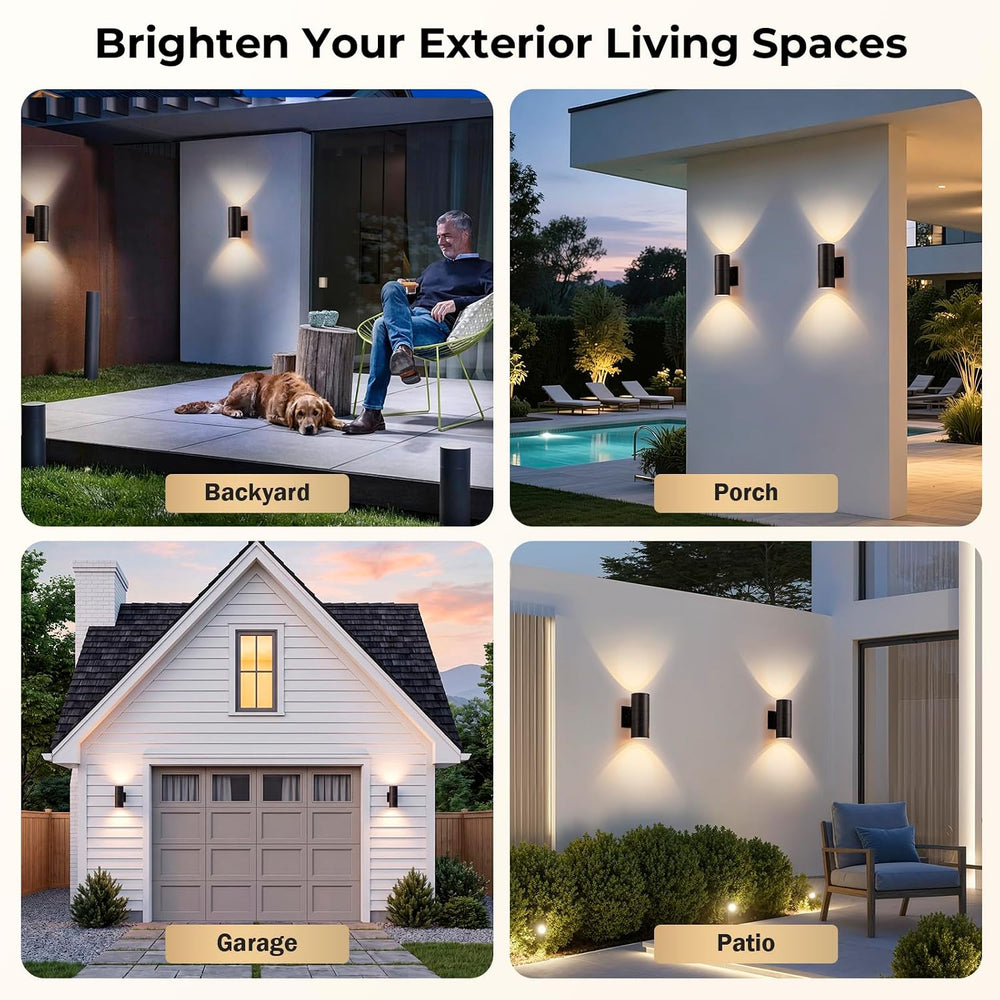 Outdoor Wall Lights,Up and Down Waterproof Exterior Wall Sconces