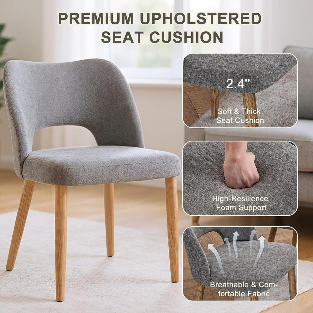 Modern Dining Chairs Set of 2, Upholstered Fabric Kitchen Chairs with Butterf...