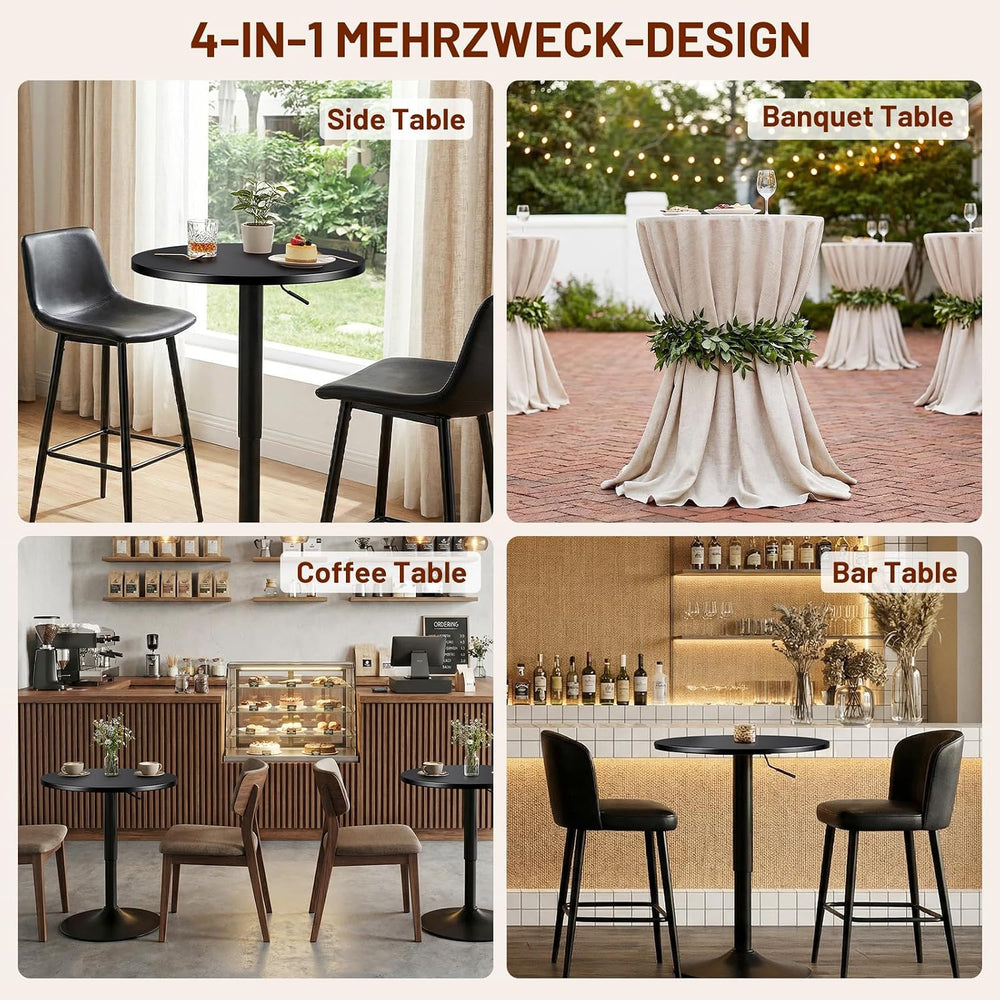 Furniliving Adjustable Height Pub Table 27''-36'', Round Cock...