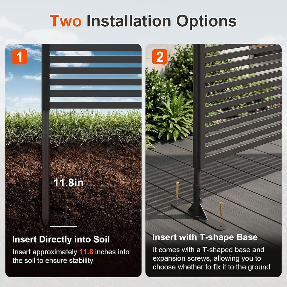 70.87" H x 47.24" W Outdoor Privacy Screens, Metal Fence Privacy Sc...