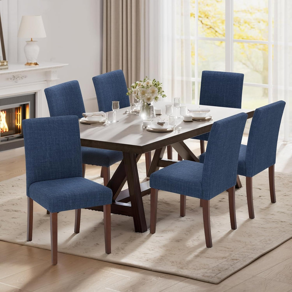 MALOL Upholstered Dining Chairs Set of 6, High Back Kitchen Room Chairs, Mid ...
