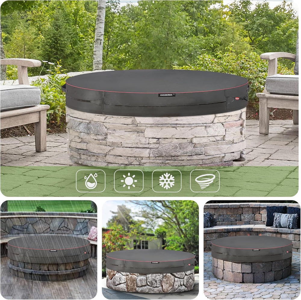 Premium Heavy-Duty Round 52-57 Inch for In Ground Fire Pit Cover